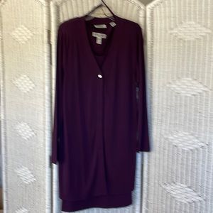 Plum knit dress and jacket
